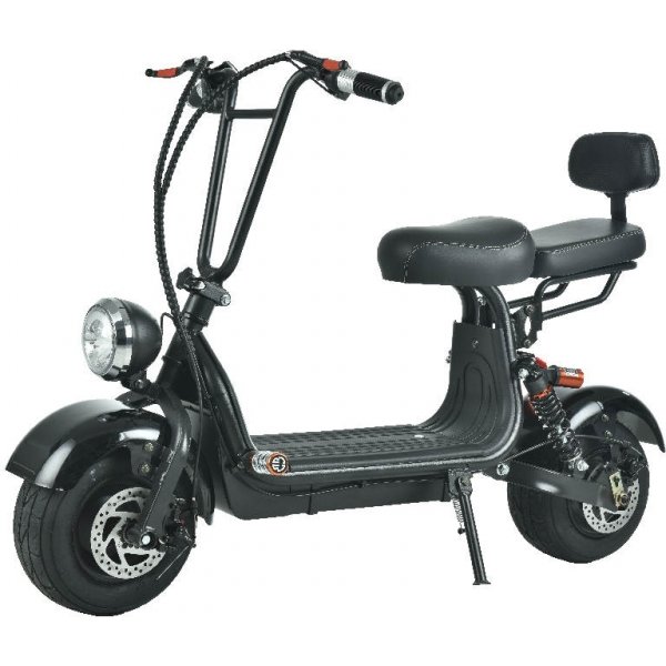 Elscooter – Svart 800W + Låskätting